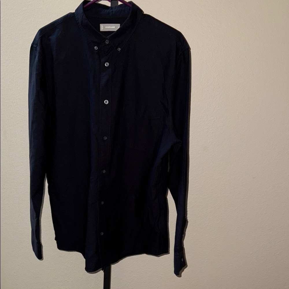 Everlane Men’s Black Button-Up Heavy Cotton Shirt Size Xl
